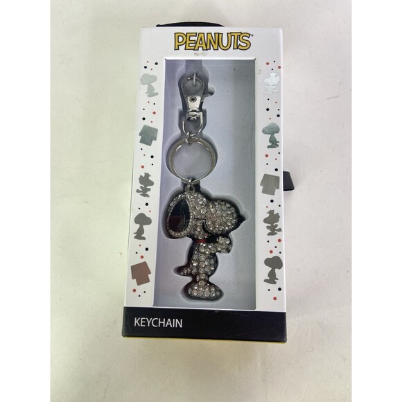 Peanuts Snoopy Crystal Rhinestone Key Chain Key Ring Handbag Charm Jewelry Bling
